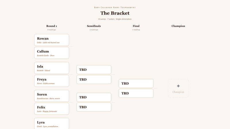 Bracket tournament animation